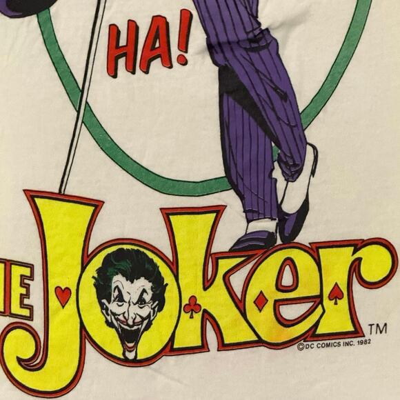 Vintage 80s The Joker 1982 Batman Villain Cartoon Promo Single Stitch Shirt OSFA - Picture 2 of 6